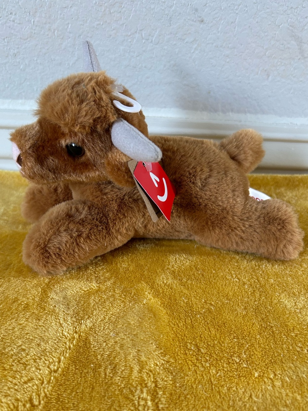Aurora Mini Flopsie Highland Cow Plush 8” NWT Brown Stuffed Animal Soft Cow Toy